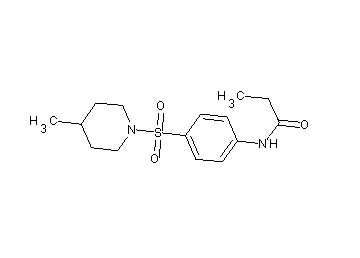N-{4-[(4-methyl-1-piperidinyl)sulfonyl]phenyl}propanamide