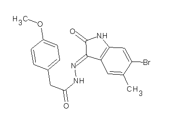 N'-(6-bromo-5-methyl-2-oxo-1,2-dihydro-3H-indol-3-ylidene)-2-(4-methoxyphenyl)acetohydrazide - Click Image to Close