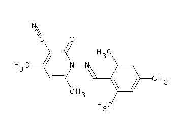 1-[(mesitylmethylene)amino]-4,6-dimethyl-2-oxo-1,2-dihydro-3-pyridinecarbonitrile