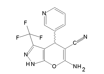 6-amino-4-(3-pyridinyl)-3-(trifluoromethyl)-1,4-dihydropyrano[2,3-c]pyrazole-5-carbonitrile