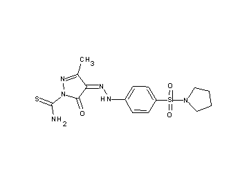 3-methyl-5-oxo-4-{[4-(1-pyrrolidinylsulfonyl)phenyl]hydrazono}-4,5-dihydro-1H-pyrazole-1-carbothioamide