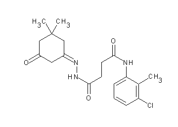 N-(3-chloro-2-methylphenyl)-4-[2-(3,3-dimethyl-5-oxocyclohexylidene)hydrazino]-4-oxobutanamide