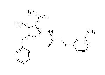 5-benzyl-4-methyl-2-{[(3-methylphenoxy)acetyl]amino}-3-thiophenecarboxamide - Click Image to Close