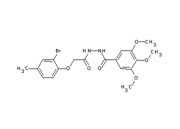 N'-[(2-bromo-4-methylphenoxy)acetyl]-3,4,5-trimethoxybenzohydrazide