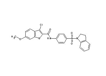 3-chloro-N-[4-(2,3-dihydro-1H-indol-1-ylsulfonyl)phenyl]-6-methoxy-1-benzothiophene-2-carboxamide