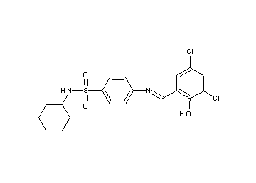 N-cyclohexyl-4-[(3,5-dichloro-2-hydroxybenzylidene)amino]benzenesulfonamide