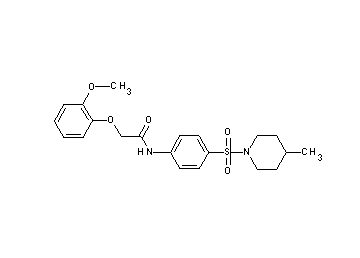 2-(2-methoxyphenoxy)-N-{4-[(4-methyl-1-piperidinyl)sulfonyl]phenyl}acetamide