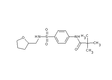 2,2-dimethyl-N-(4-{[(tetrahydro-2-furanylmethyl)amino]sulfonyl}phenyl)propanamide