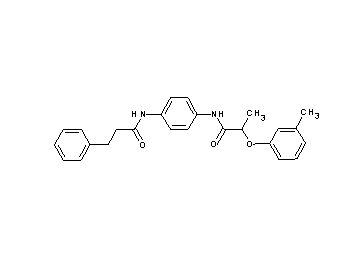 2-(3-methylphenoxy)-N-{4-[(3-phenylpropanoyl)amino]phenyl}propanamide