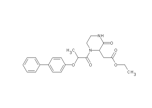 ethyl {1-[2-(4-biphenylyloxy)propanoyl]-3-oxo-2-piperazinyl}acetate