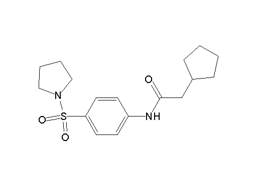 2-cyclopentyl-N-[4-(1-pyrrolidinylsulfonyl)phenyl]acetamide