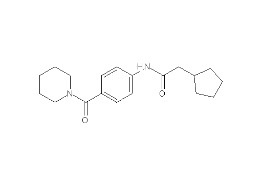 2-cyclopentyl-N-[4-(1-piperidinylcarbonyl)phenyl]acetamide